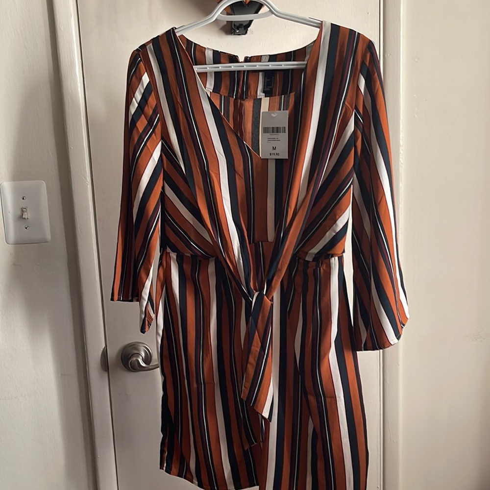 Striped above the knee dress